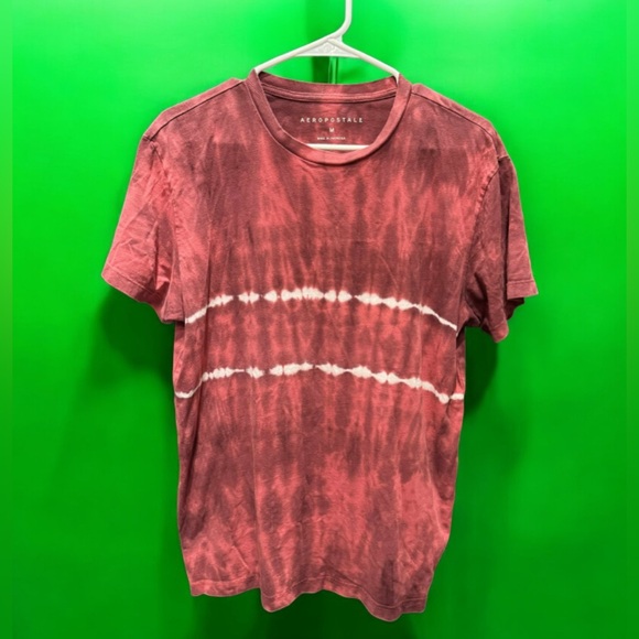 Aeropostale Men's Maroon Tie-Dye Tee MEDIUM - Picture 1 of 4